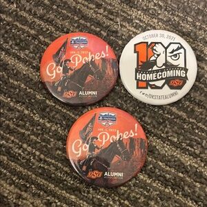 OSU Alumni Association Brooch Set - Orange and White